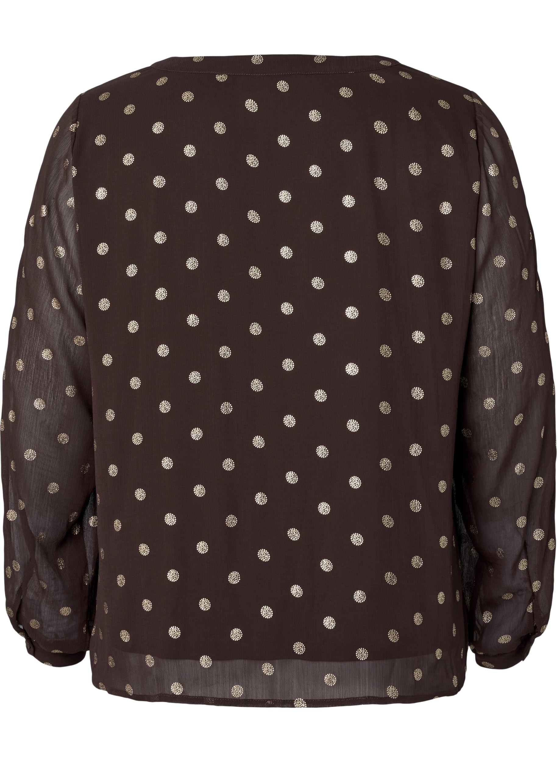 Zizzi Bluse Allover-Print V-Ausschnitt Langarm Große Größen