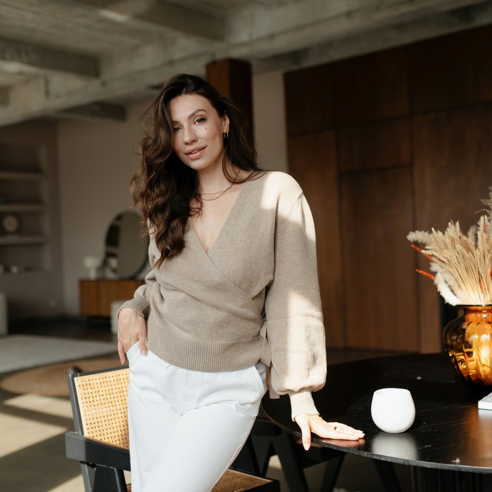 NORDLICHT Mona Wickelcardigan Strickjacke Recyclingwolle