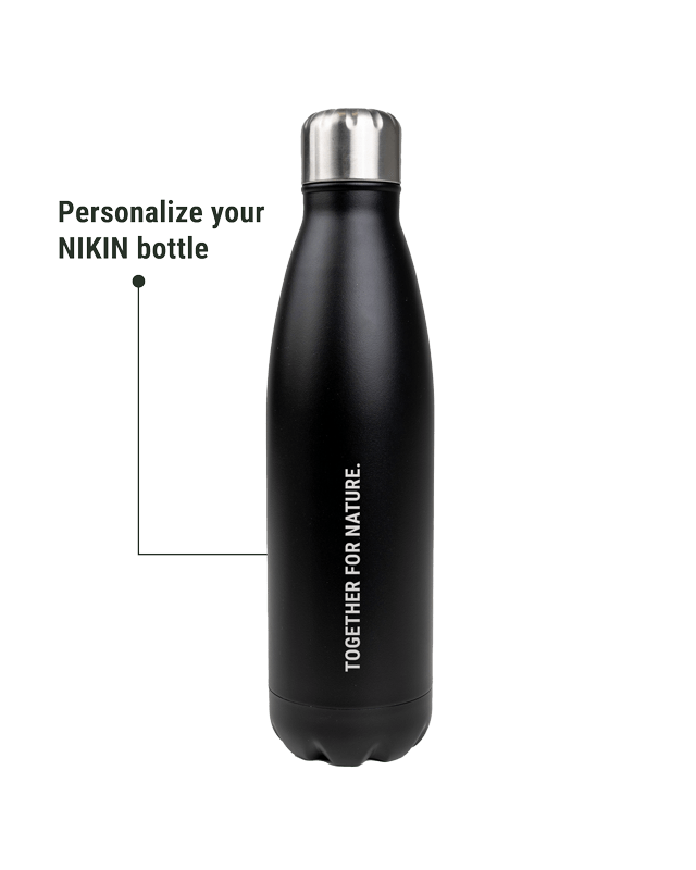 NIKIN TreeBottle Trinkflasche Schwarz graviert 500ml
