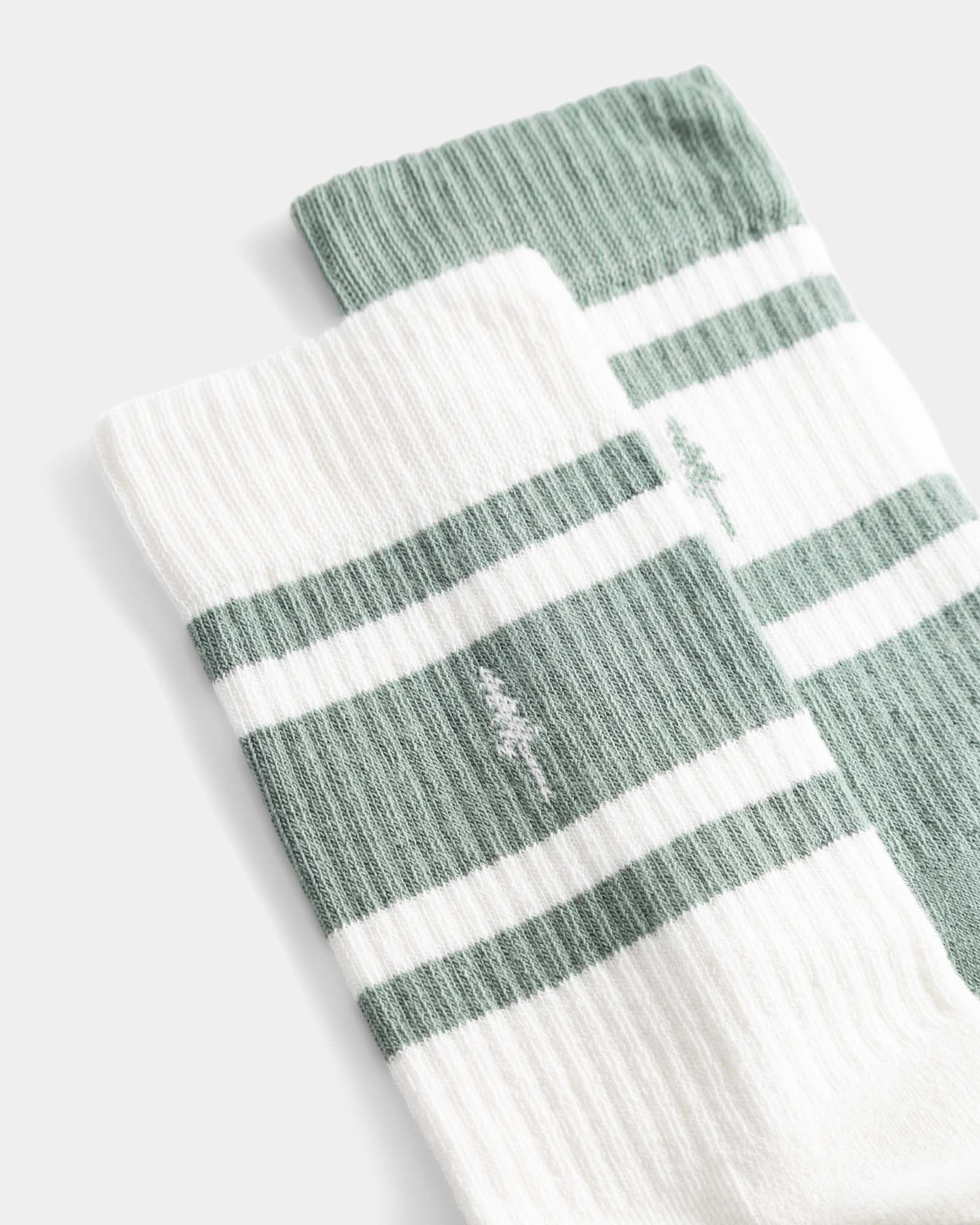 NIKIN TreeSocks Ribbed Striped 2-Pack Turquoise-Off White Socken