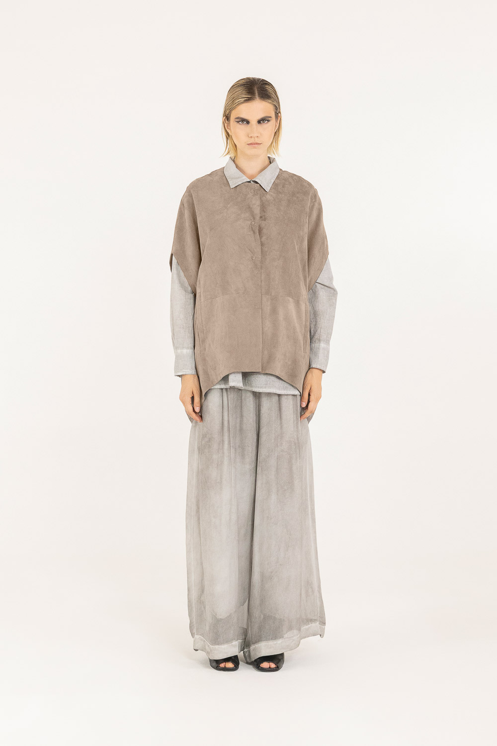 Sanctamuerte Capispalla Giacca Boxy Jacke Echt-Wildleder Kurzarm