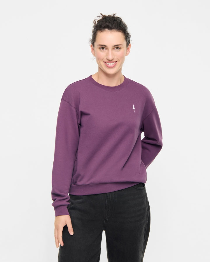 NIKIN TreeSweater Relaxed Pullover Dusted Grape Bio-Baumwolle