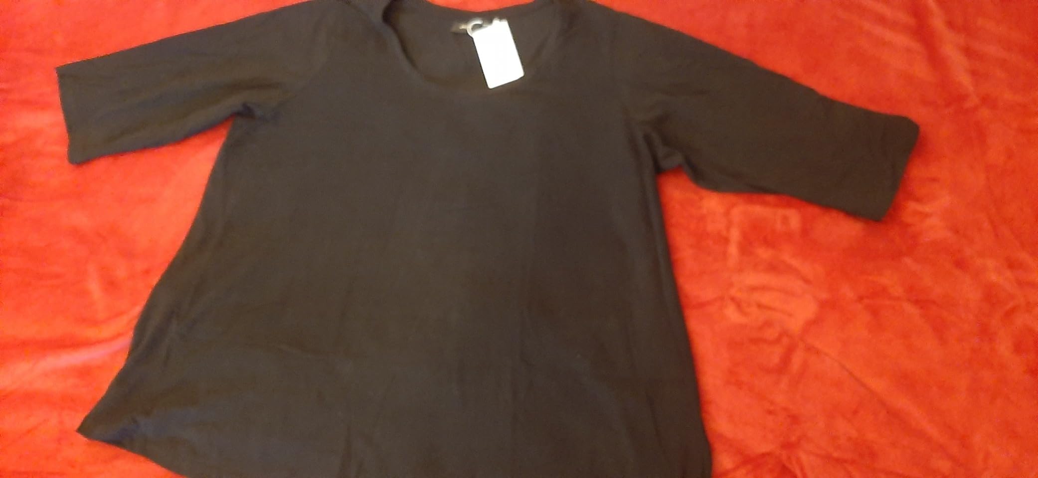 Zizzi Basic T-Shirt 3/4-Arm Große Größen Schwarz