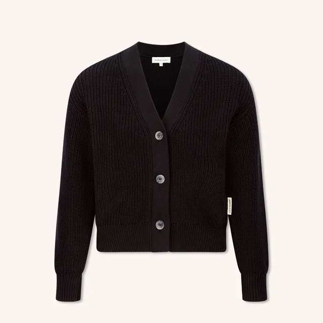 Nordlicht Marla Strickjacke Schwarz Bio-Baumwolle