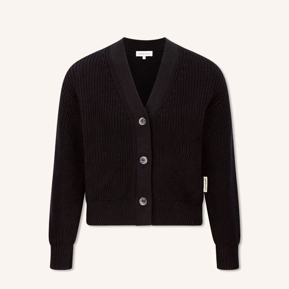 Nordlicht Marla Strickjacke Schwarz Bio-Baumwolle