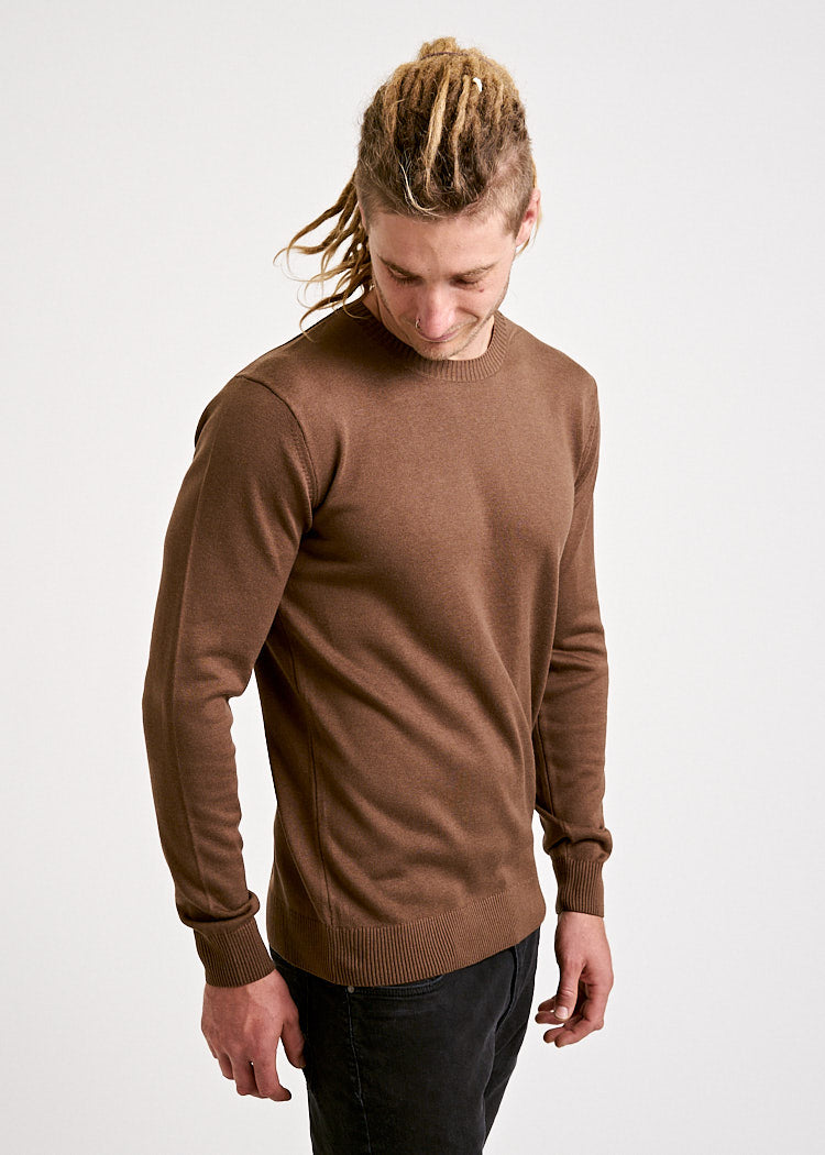 Wijld Rain Drum Strickpullover Herren Feinstrick aus Holz