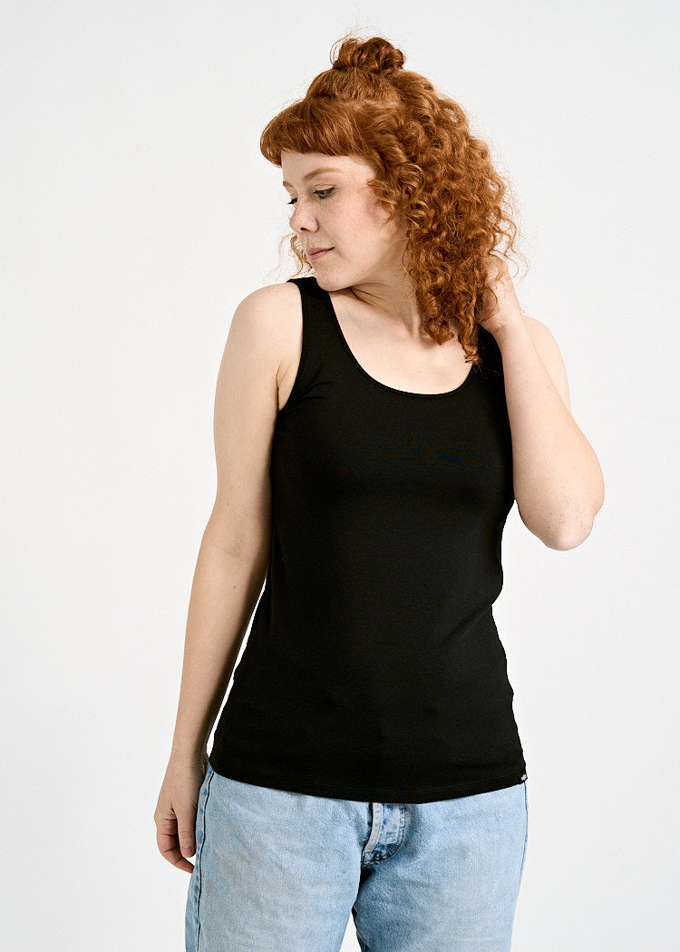 Wijld Melanie Black Tank Top Damen Schwarz Lyocell
