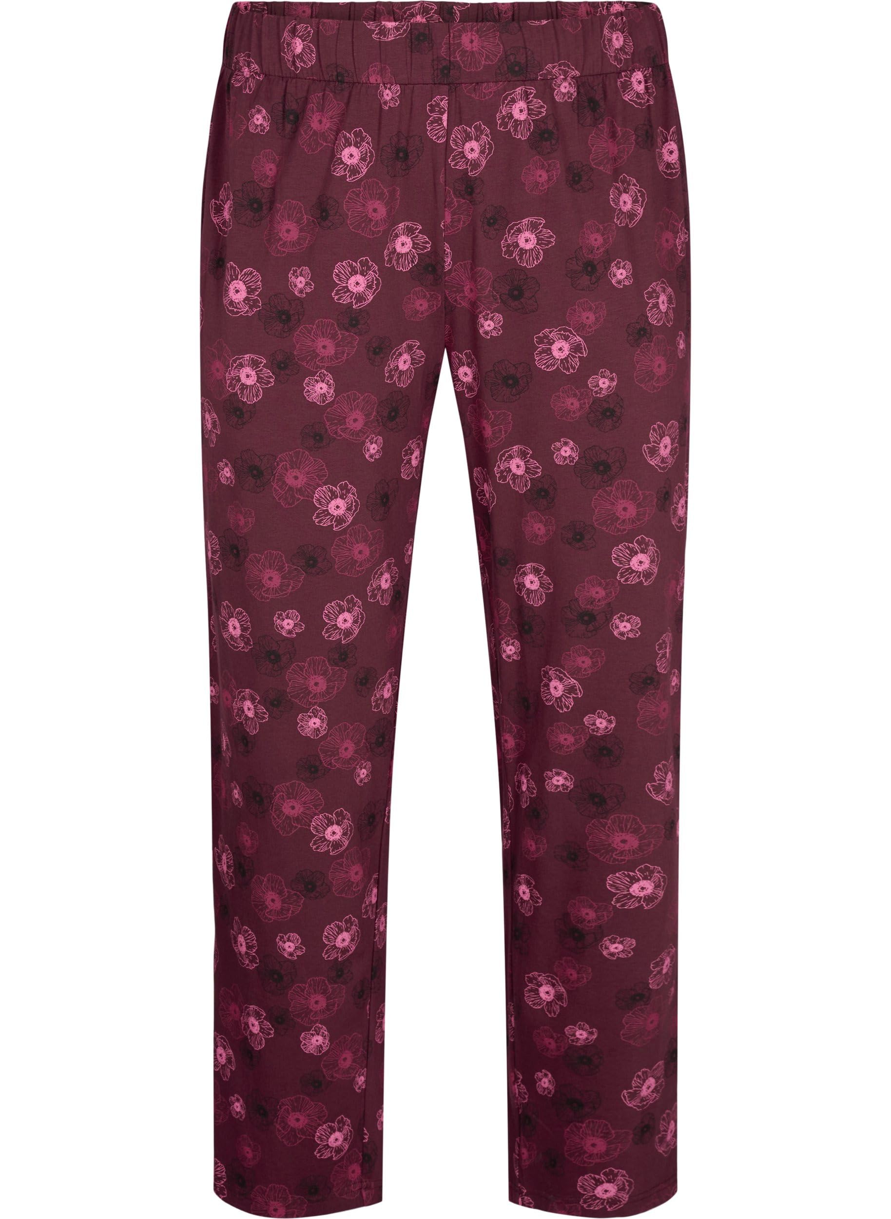Zizzi Nightwear Schlafhose Baumwolle Druck Große Größen