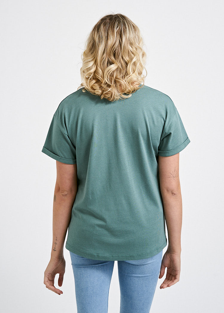 Wijld Jana Turn Up WoodShirt Damen Grau Loose Bio