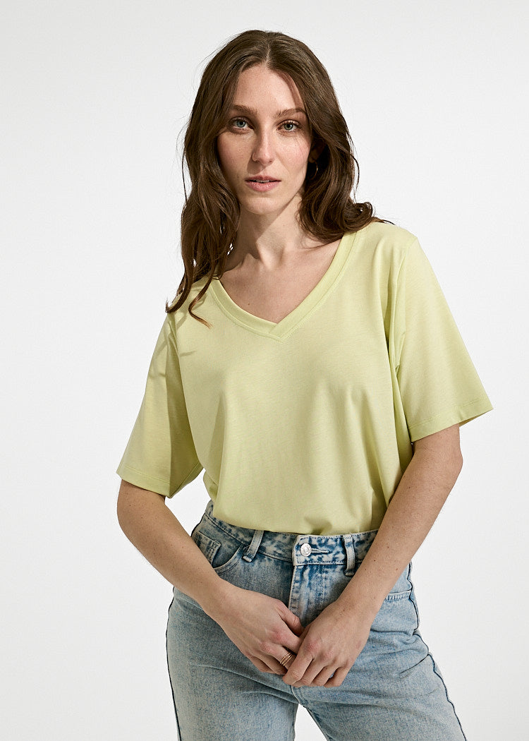 Wijld Frida Shadow Lime Damen T-Shirt Holz Basic
