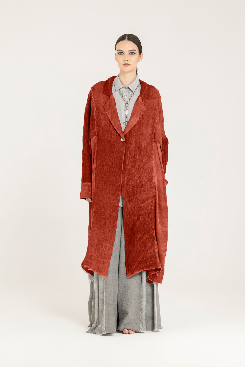 Sanctamuerte Capispalla Spolverino Blazer Leinen