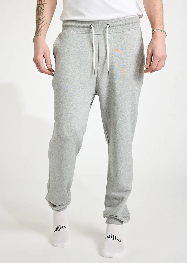 Wijld Theo Herren Jogginghose Grau Melange Lyocell Gr. L