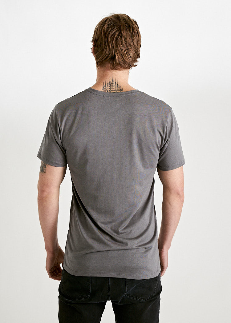 Wijld Alex Herren Shirt V-Ausschnitt Granit Lyocell