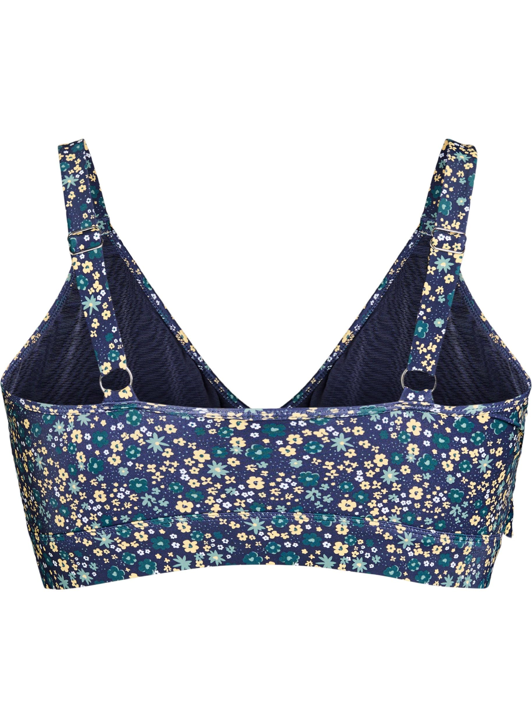 Swim by Zizzi Bikini Top Blumen Rüschen Große Größen