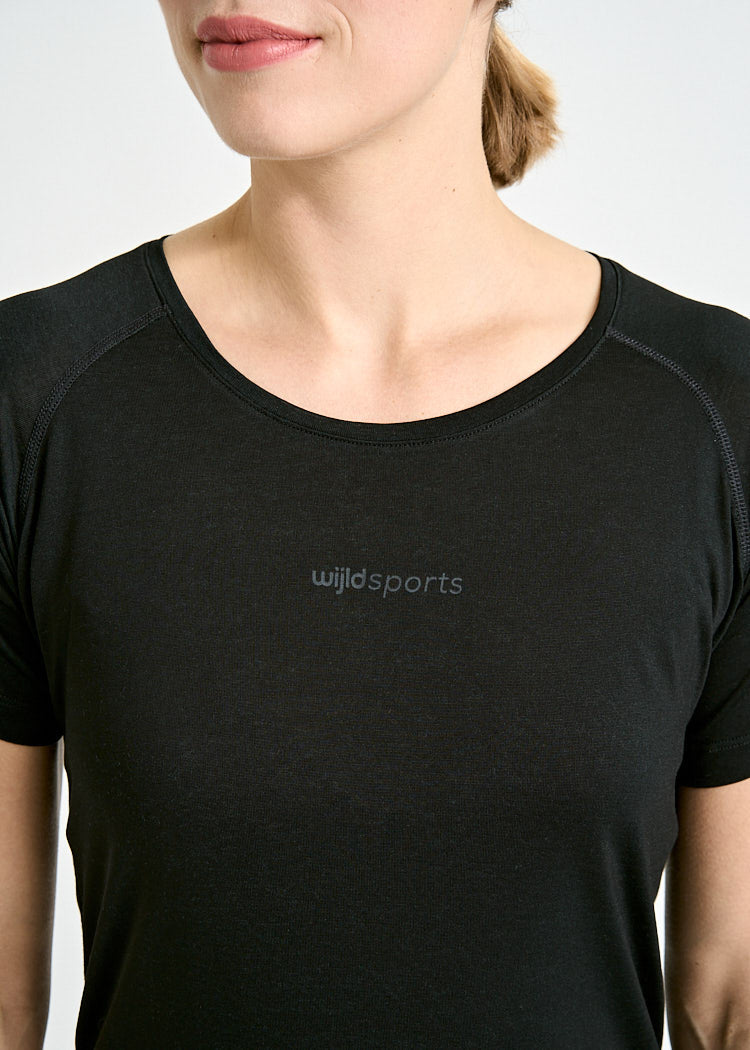 Wijld Fanny Black Gray Damen Sportshirt Atmungsaktiv