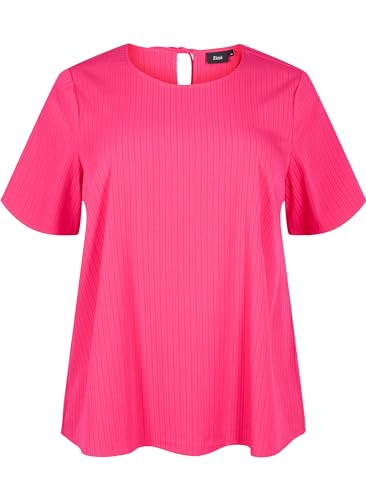 Zizzi Bluse Viskose Kurzarm Bindeband Streifen Gr.42-60