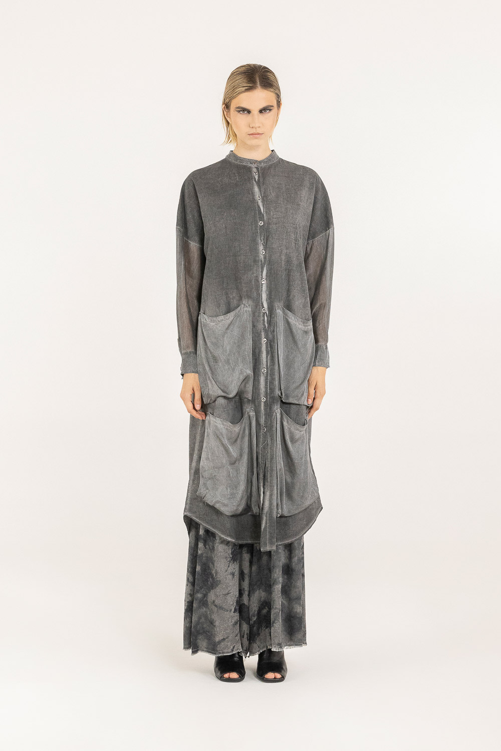 Sanctamuerte Abiti Chemisier Coreano Bluse Musselin