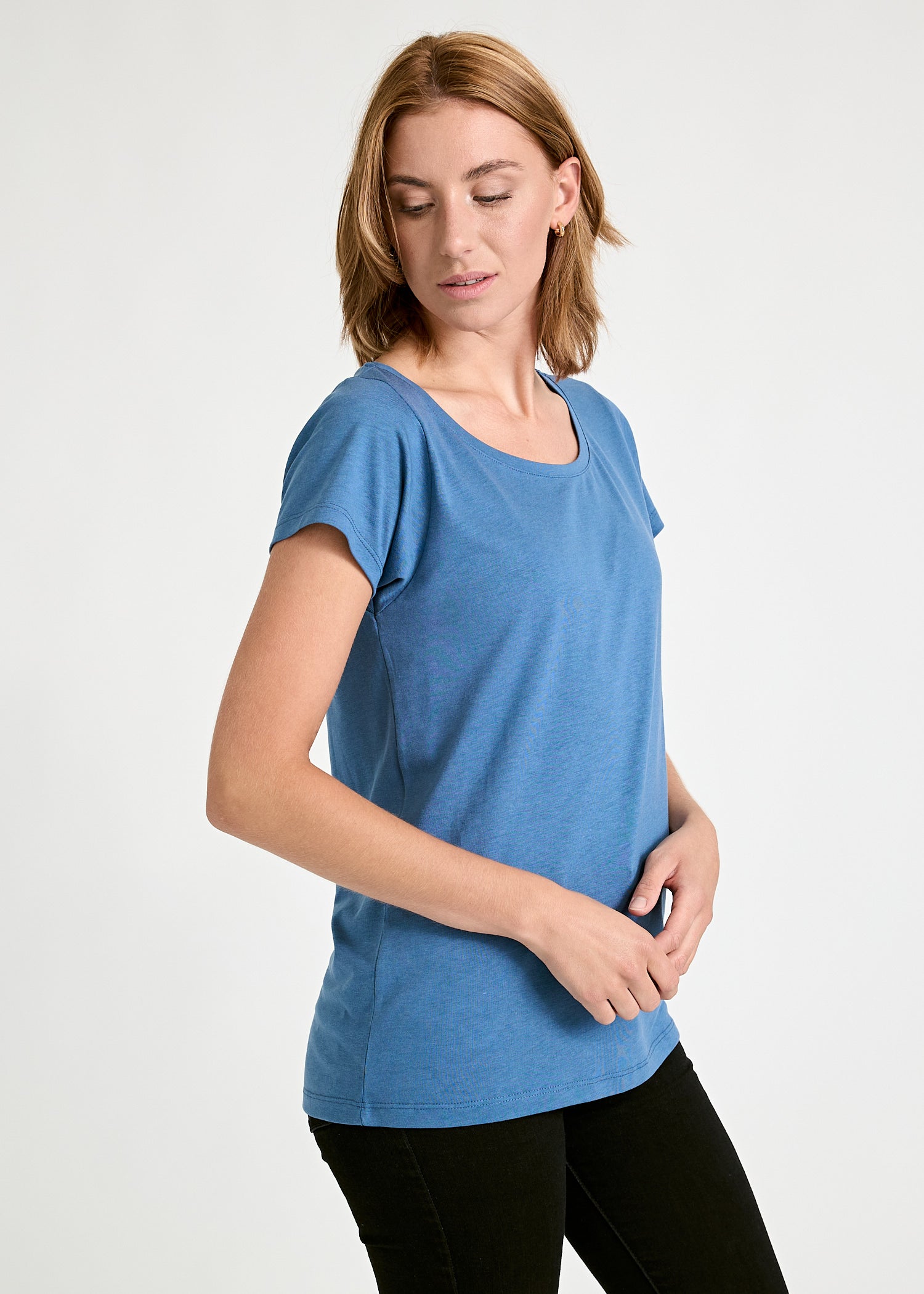 Wijld Woodshirt Lena Damen T-Shirt Bijout Blue Lyocell