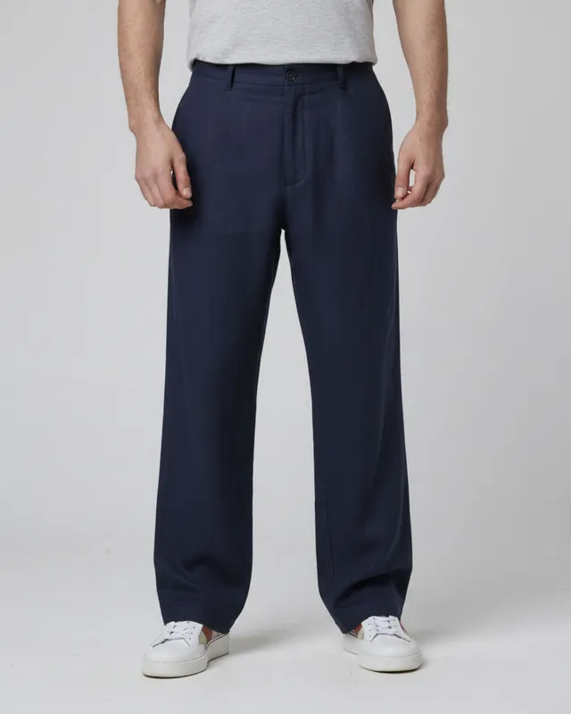Peregrine Windsor Linen Trousers Leinenhose Navy