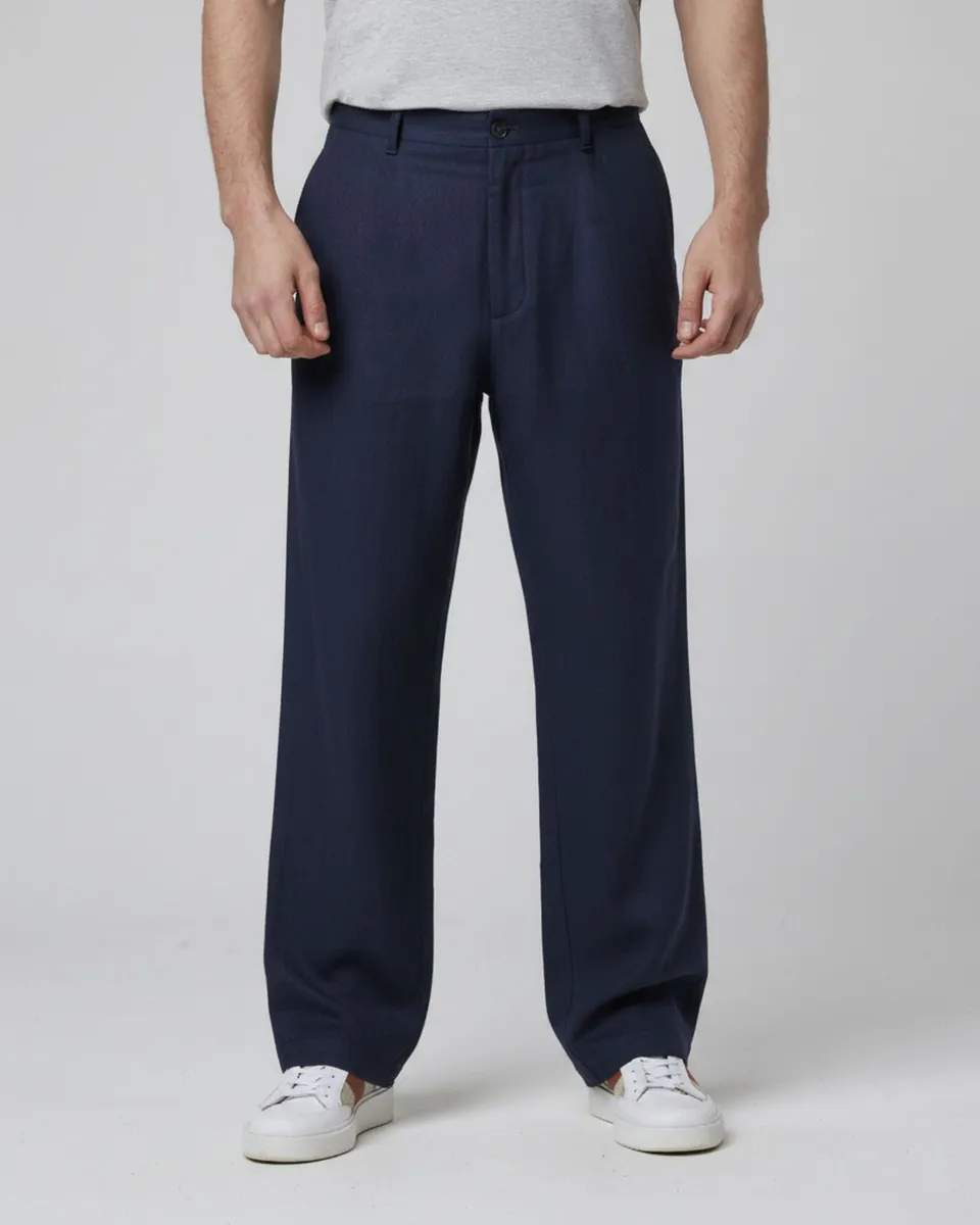 Peregrine Windsor Linen Trousers Leinenhose Navy