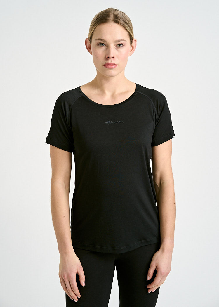 Wijld Fanny Black Gray Damen Sportshirt Atmungsaktiv