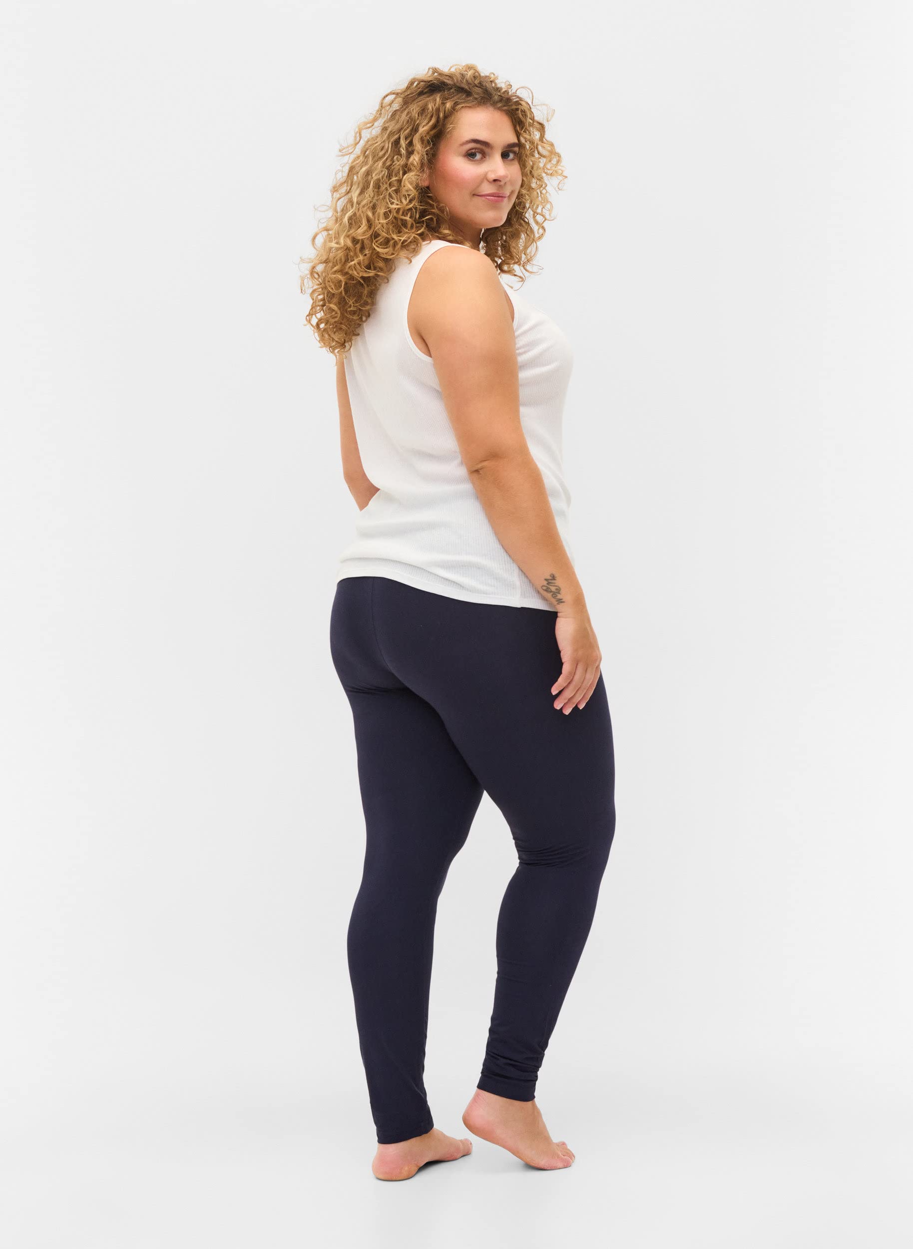 Zizzi Basic Leggings Damen große Größen Viskose lang