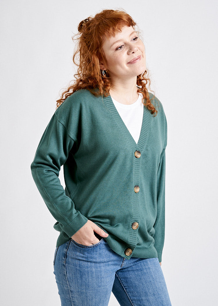 Wijld Cardigan Damen Strickjacke Silver Pine Holz