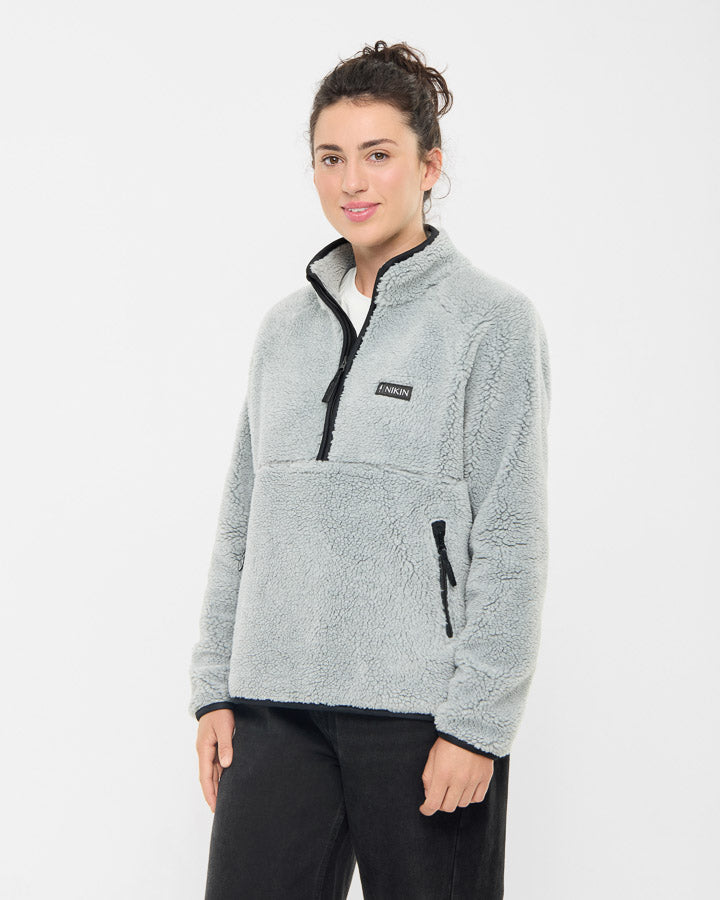 NIKIN TreeFleece Teddy Pullover Damen Grey Mel Fleece