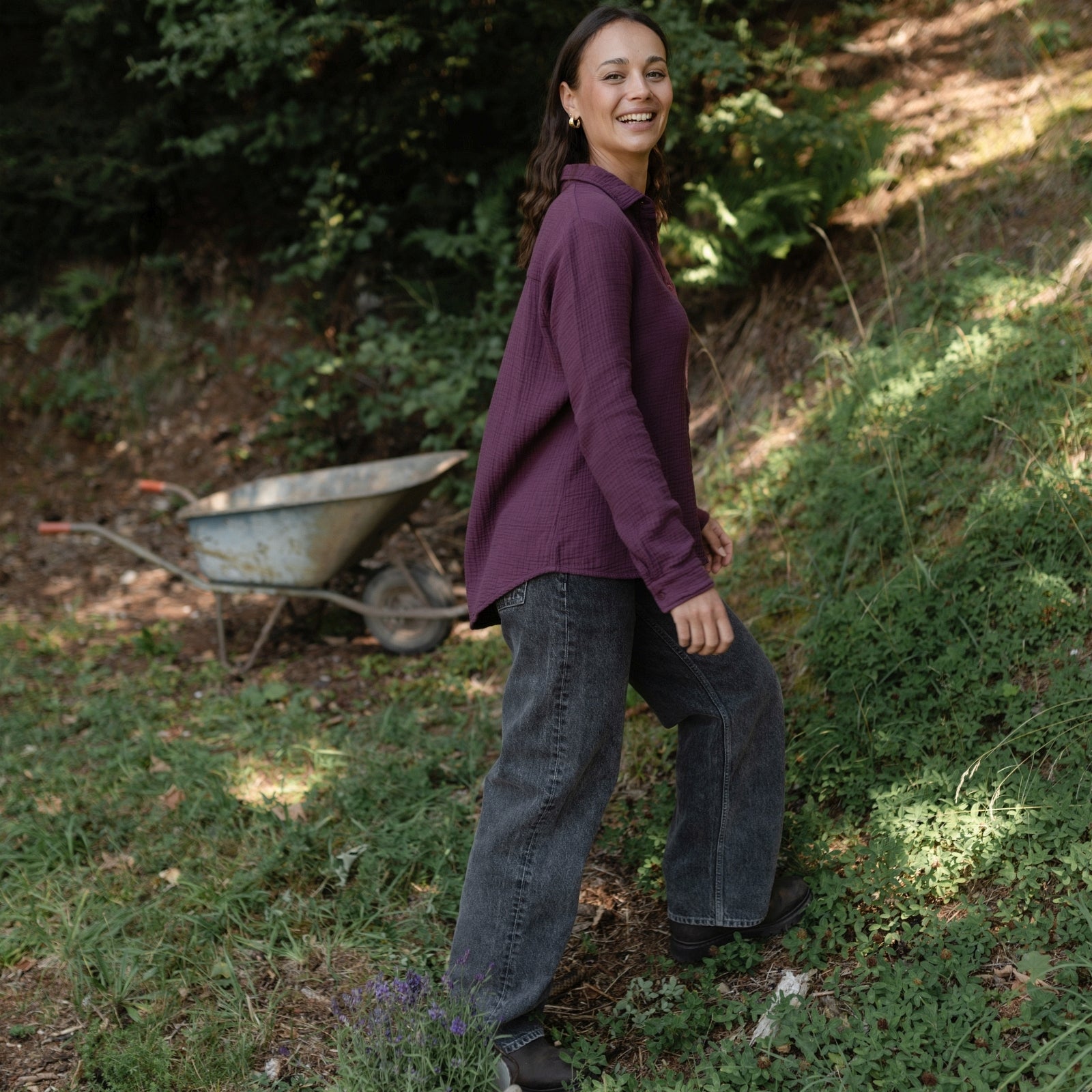 Nordlicht Fenja Musselin Bluse Bio-Baumwolle Cherry