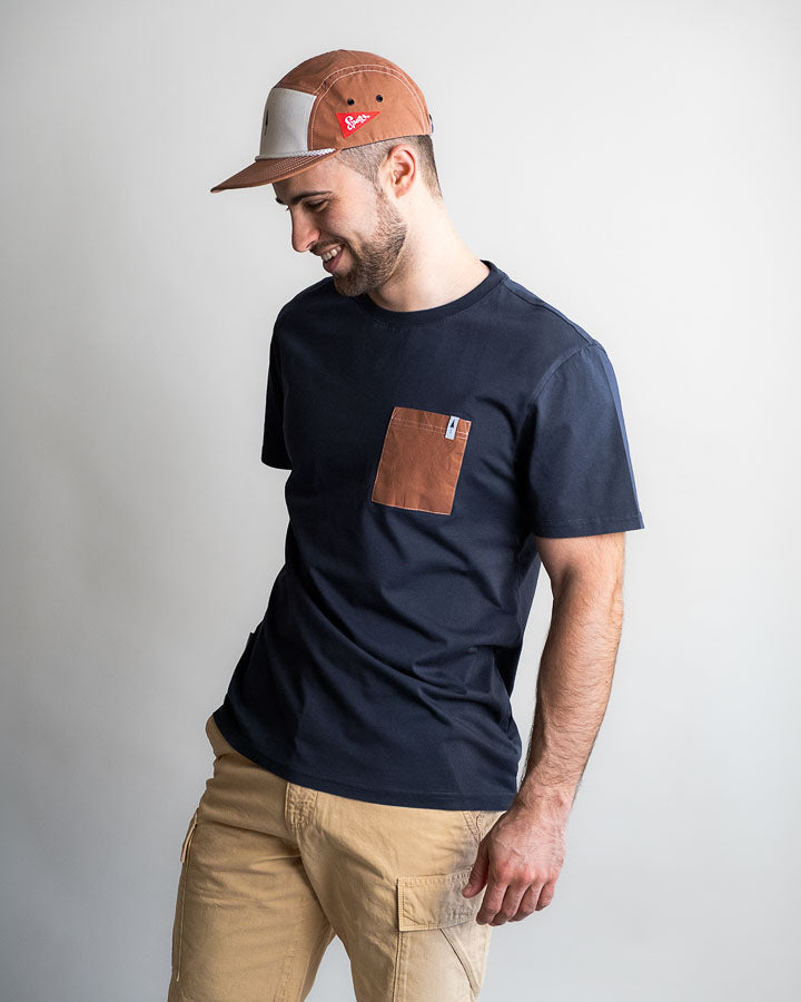 NIKIN TreeShirt Pocket Spatz T-Shirt Dark Navy Bio-Baumwolle