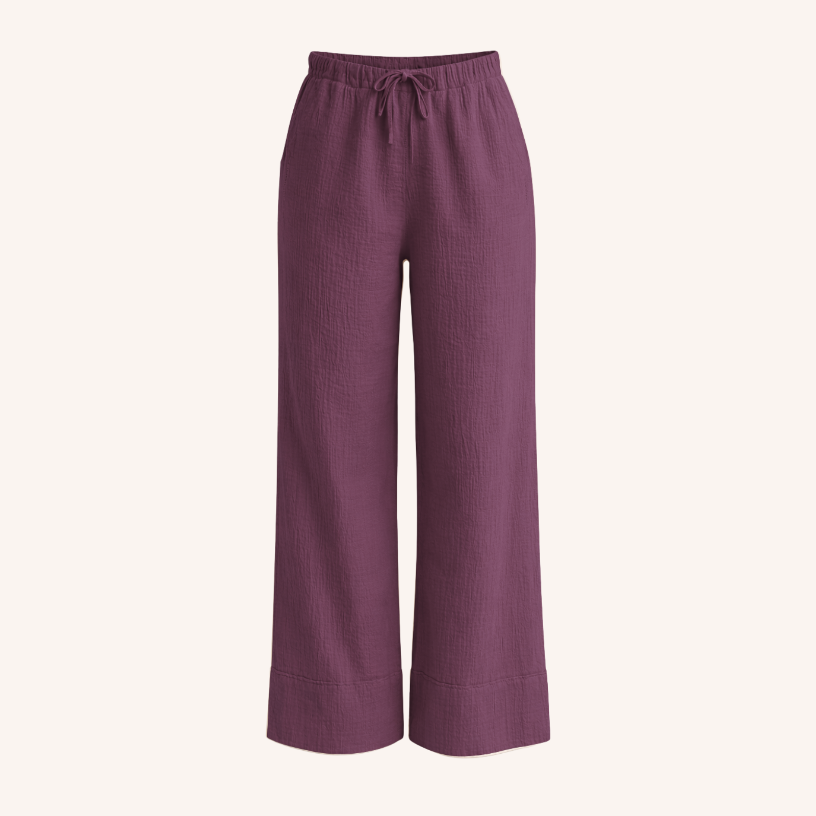 NORDLICHT Hilla Musselin Hose Rot Bio-Baumwolle