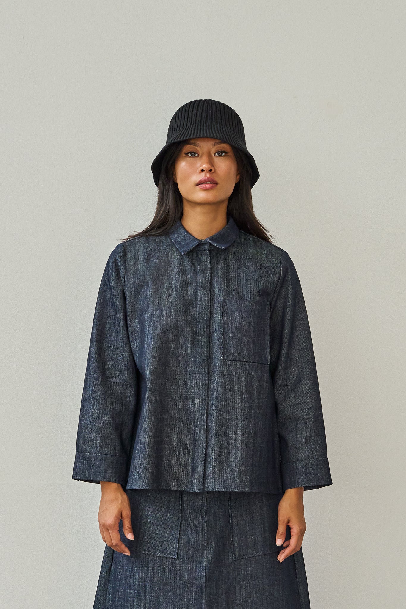 Christiane Strobel CARA Denim Overshirt Bio-Baumwolle Oversized