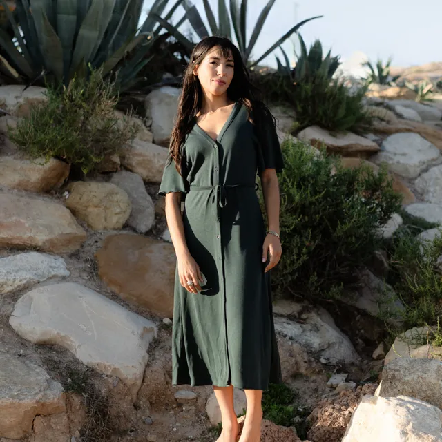 NORDLICHT Anouk Jersey Kleid Grün Tencel