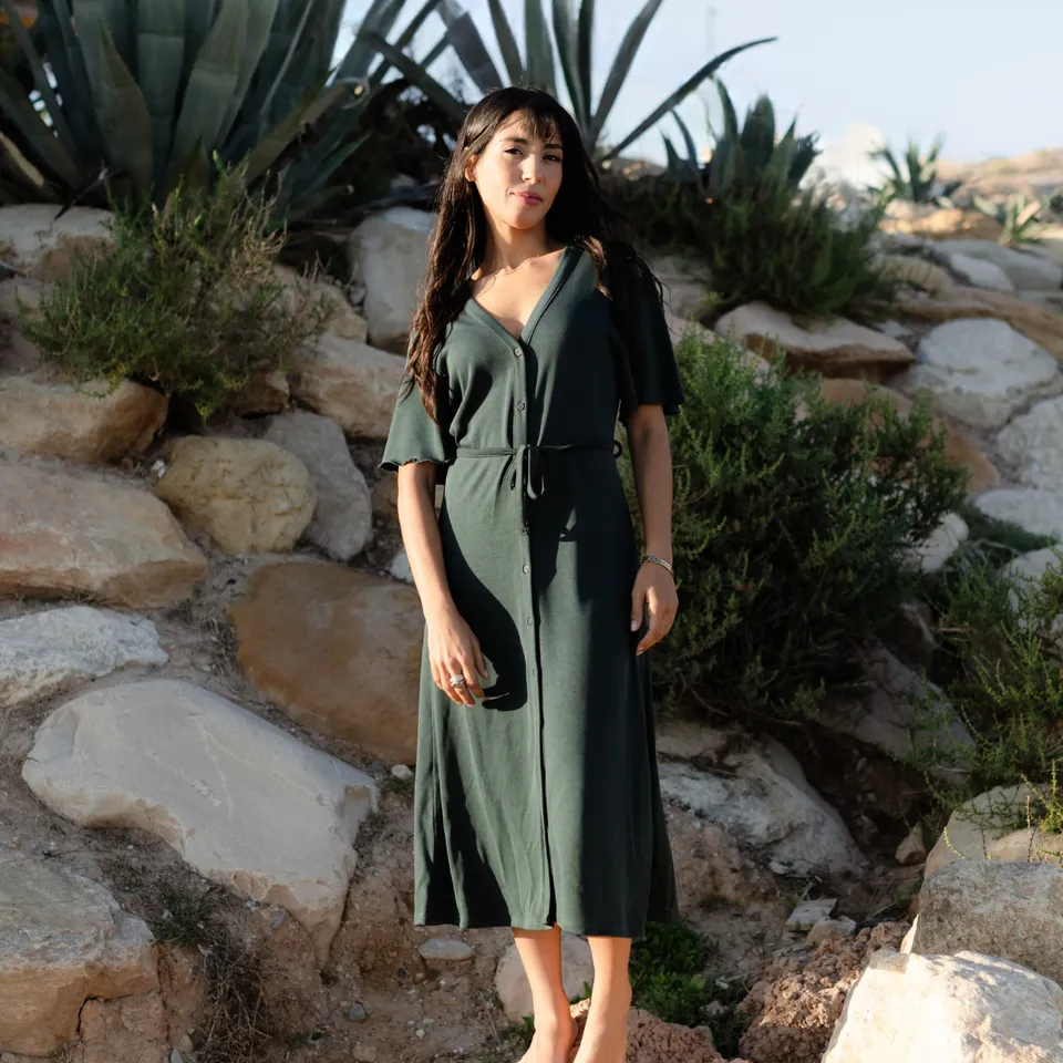 NORDLICHT Anouk Jersey Kleid Grün Tencel