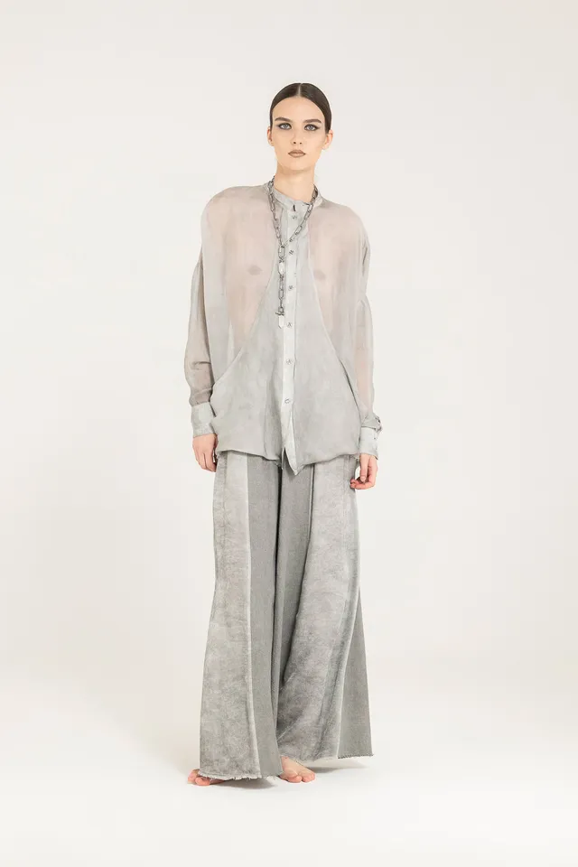 Sanctamuerte Camicie Boxy Bluse Viskose Weit Taschen