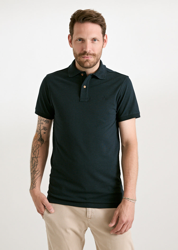 Wijld Polo-Shirt Paul Carbon Herren Lyocell Regular