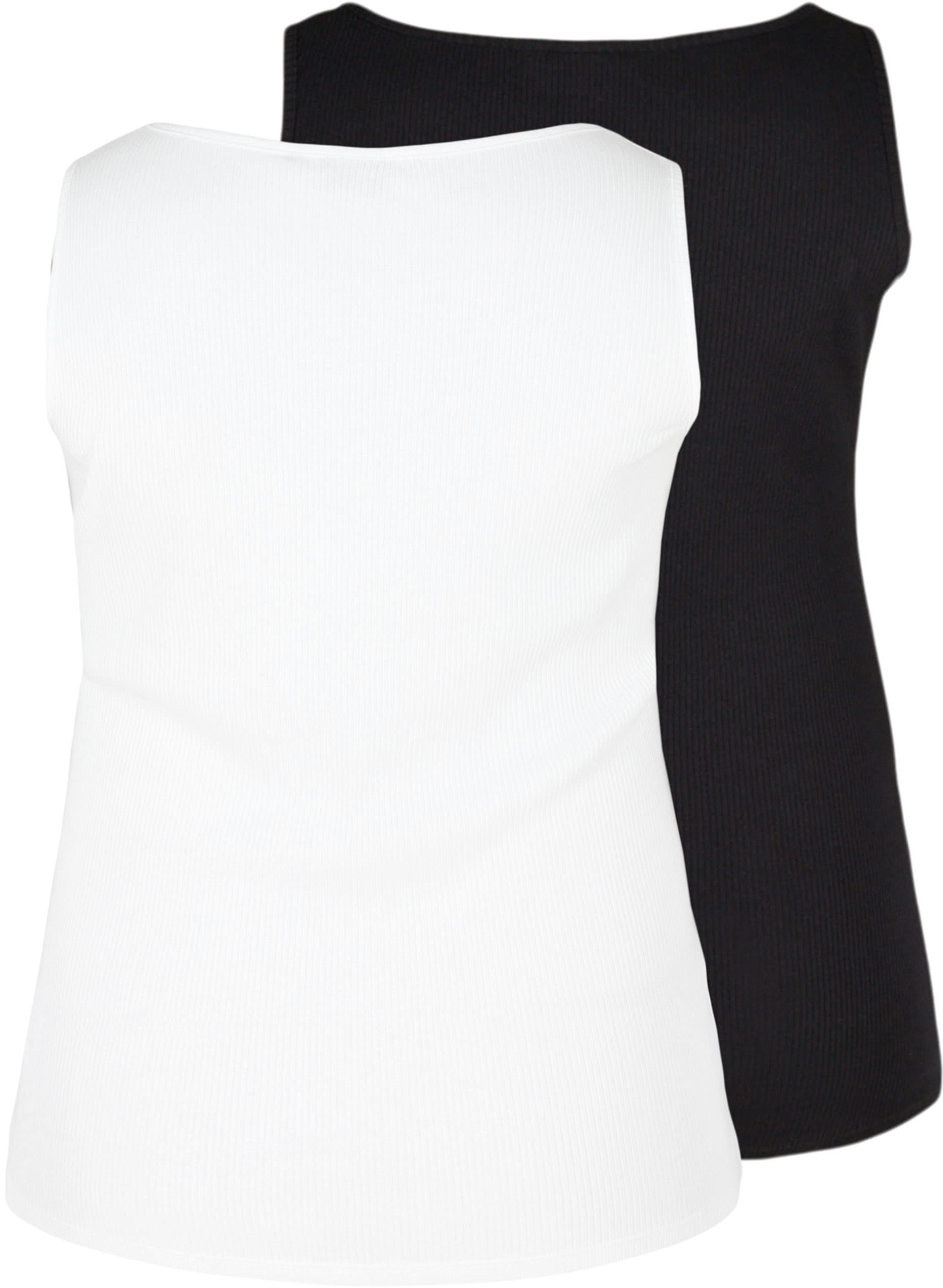Zizzi T-Shirts Tanktop Damen 2er Pack Ripp Baumwolle