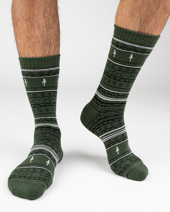 NIKIN TreeSocks Cosy Norwegian Kuschelsocken Green Bambus