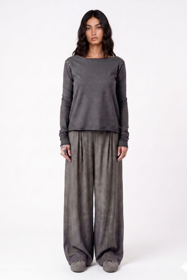 Sanctamuerte T-Shirt Manica Lunga Langarmshirt Crop Baumwolle