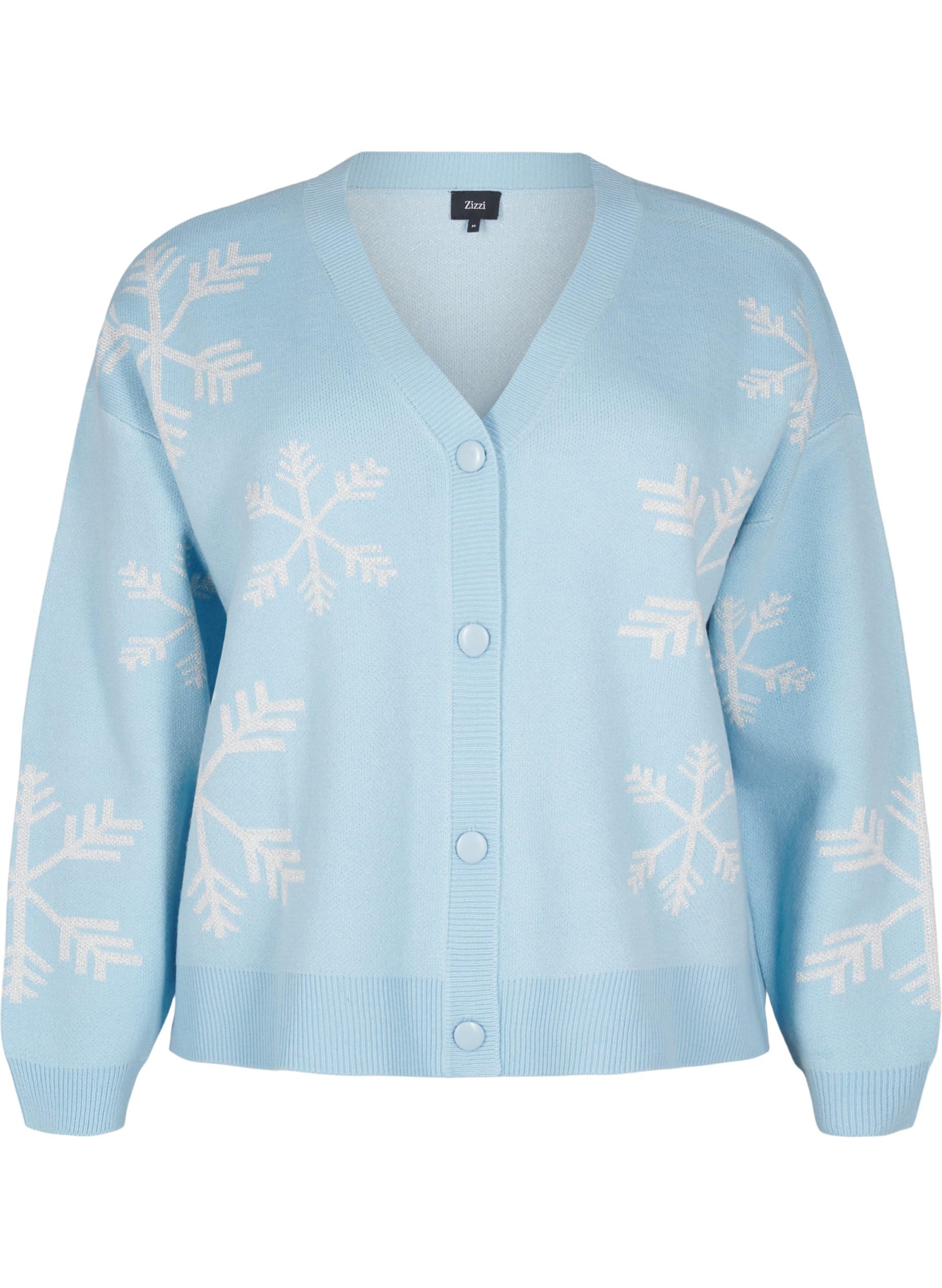 Zizzi Strickjacke Weihnachten Glitzer Knöpfe