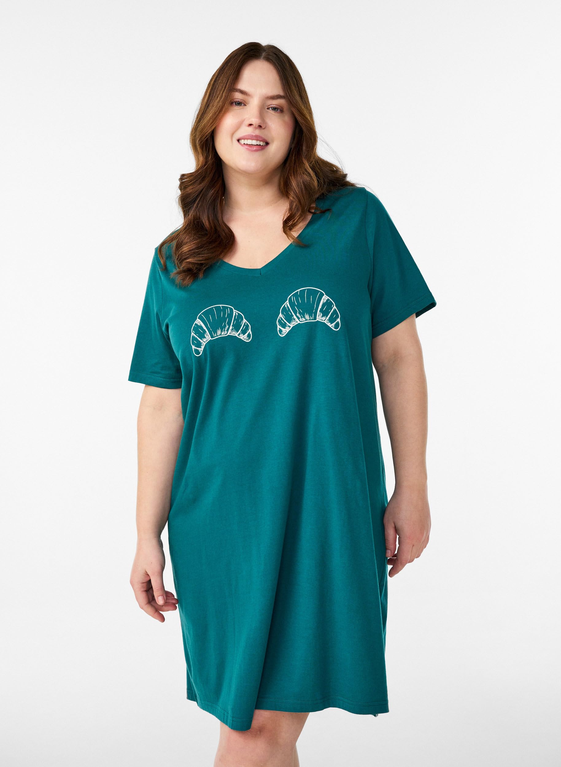 Zizzi Nightwear Nachthemd Bio-Baumwolle kurzarm 42-60