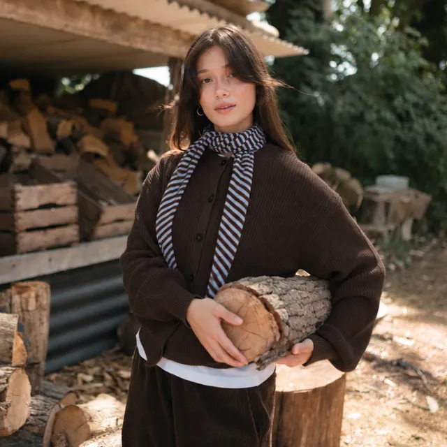 NORDLICHT Strickjacken Romy Strickjacke Braun Baumwolle