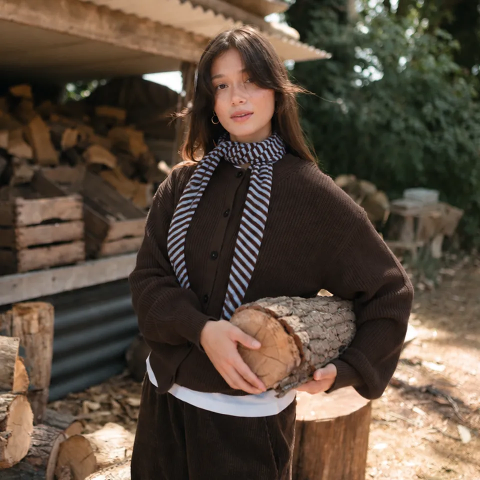 NORDLICHT Strickjacken Romy Strickjacke Braun Baumwolle