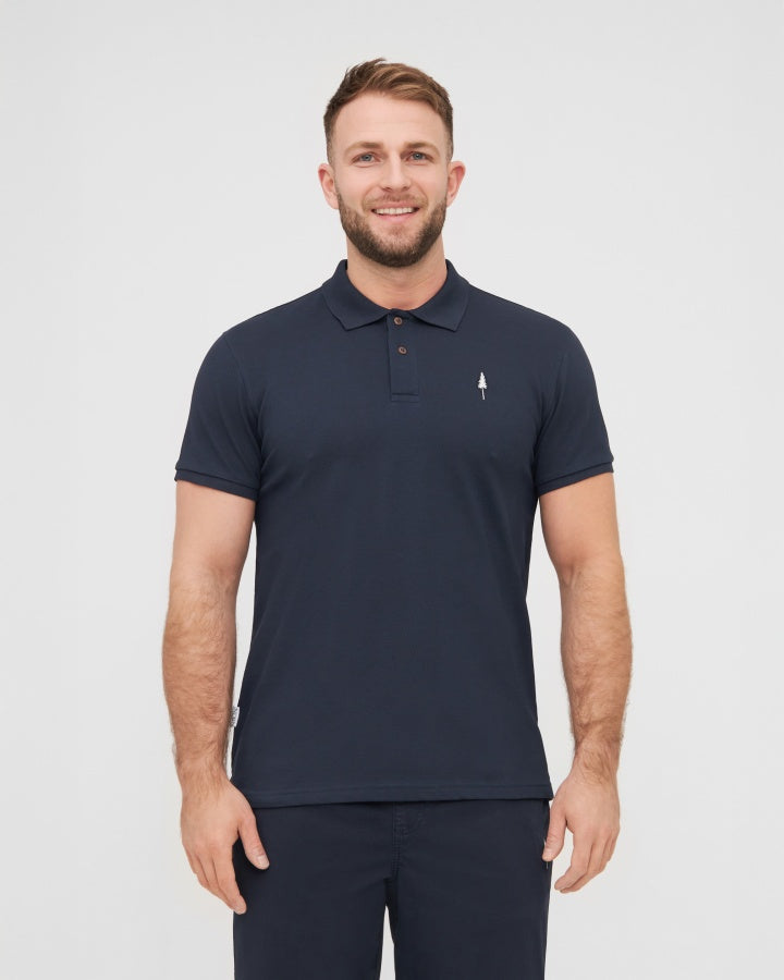 NIKIN TreePolo Poloshirt Dark Navy Bio-Baumwolle