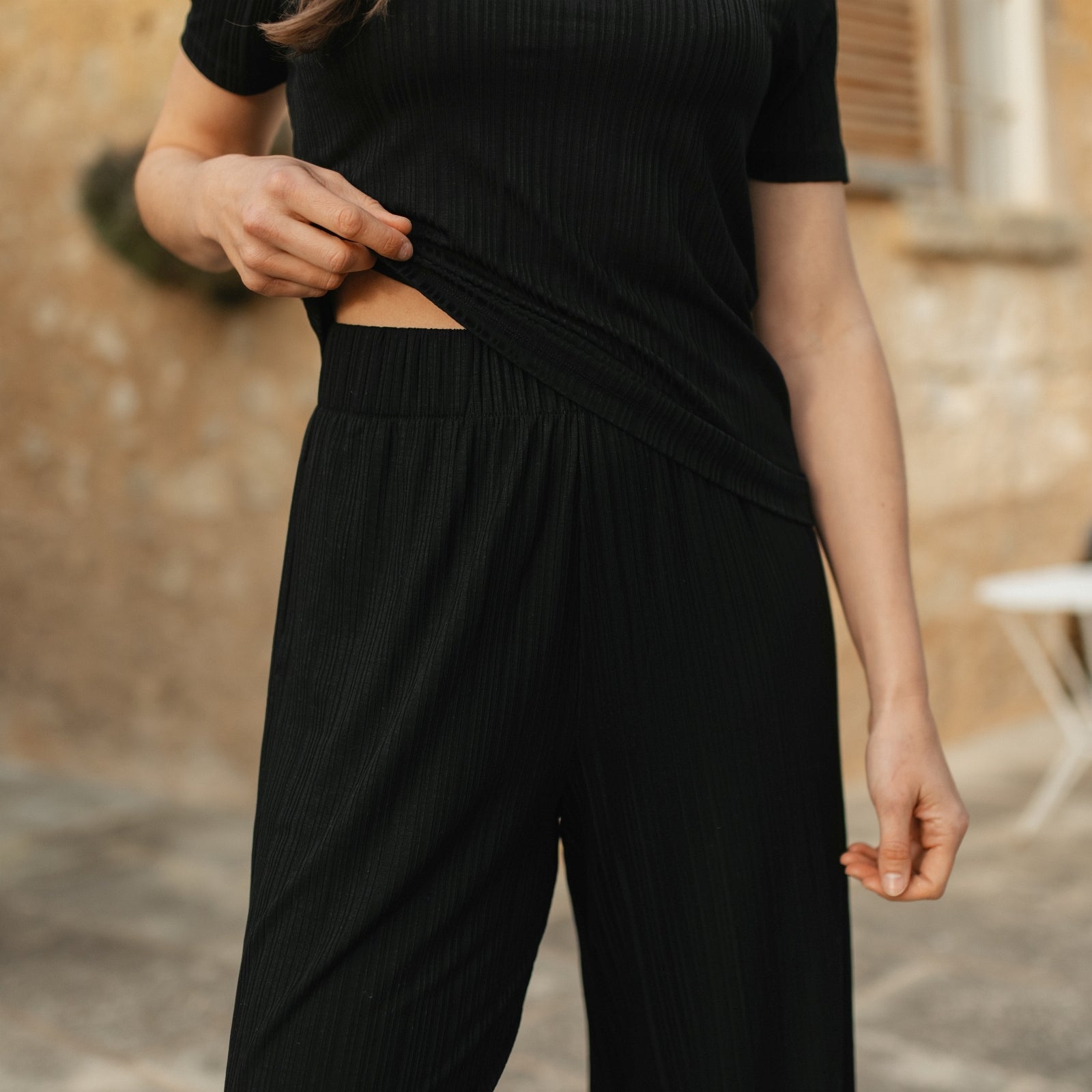 NORDLICHT Lucy Weite Hose Schwarz Gr. M