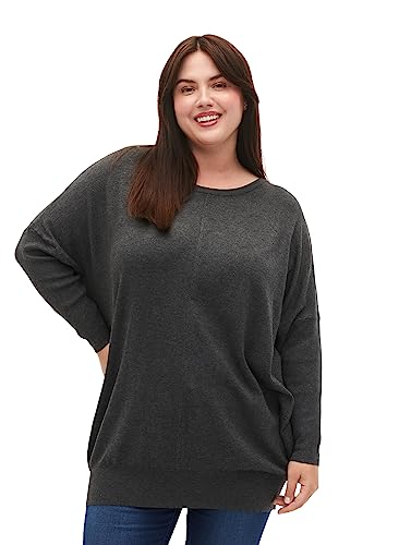 Zizzi Strickpullover Langarm Viskose Tunika Ecovero