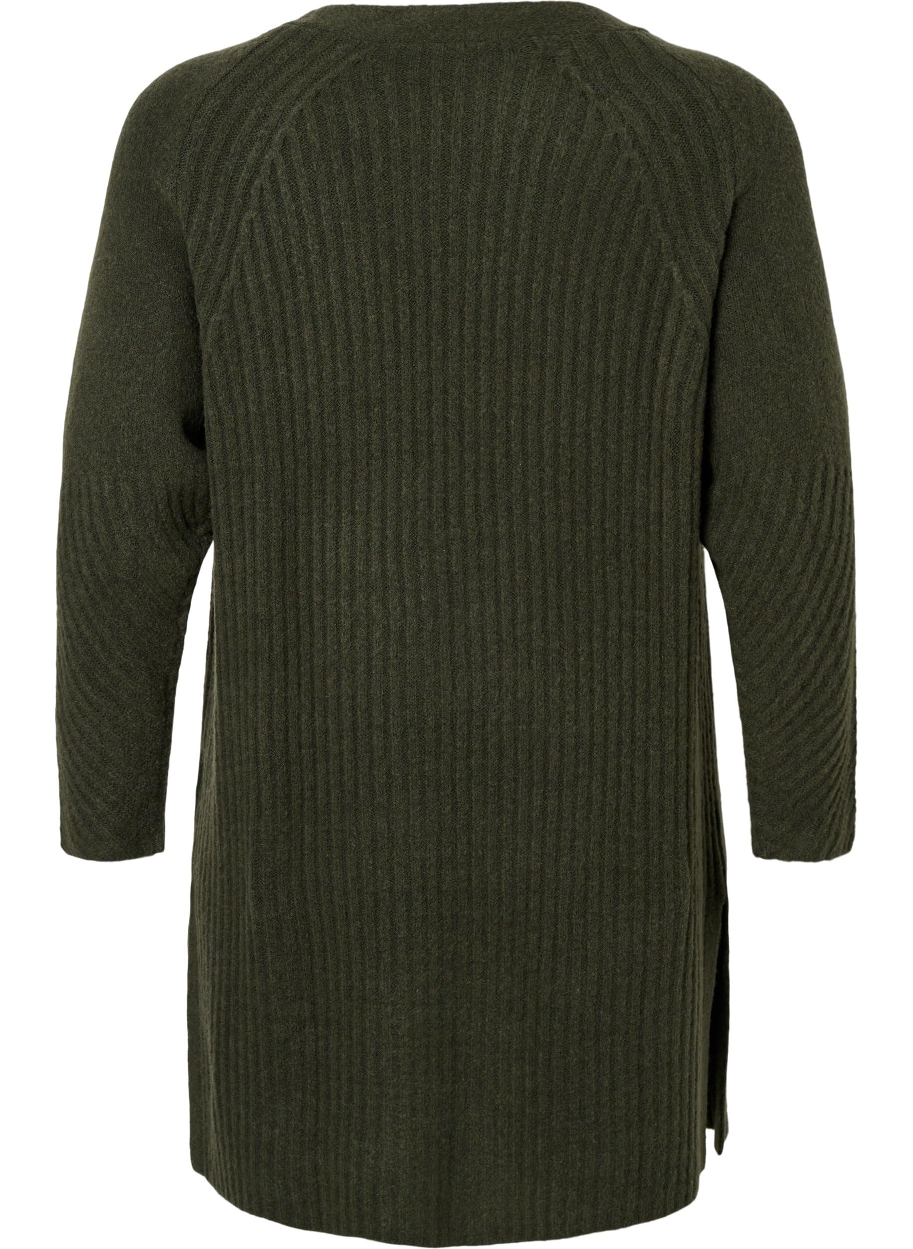 Zizzi Cardigans Strickjacke Offen Rippenstrick Einheitsgröße