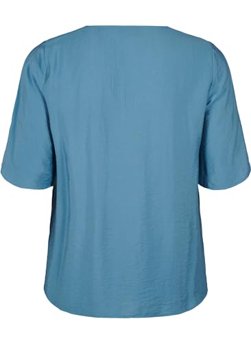 Zizzi Blouses & Shirts Bluse Kurzarm V-Ausschnitt Stickerei