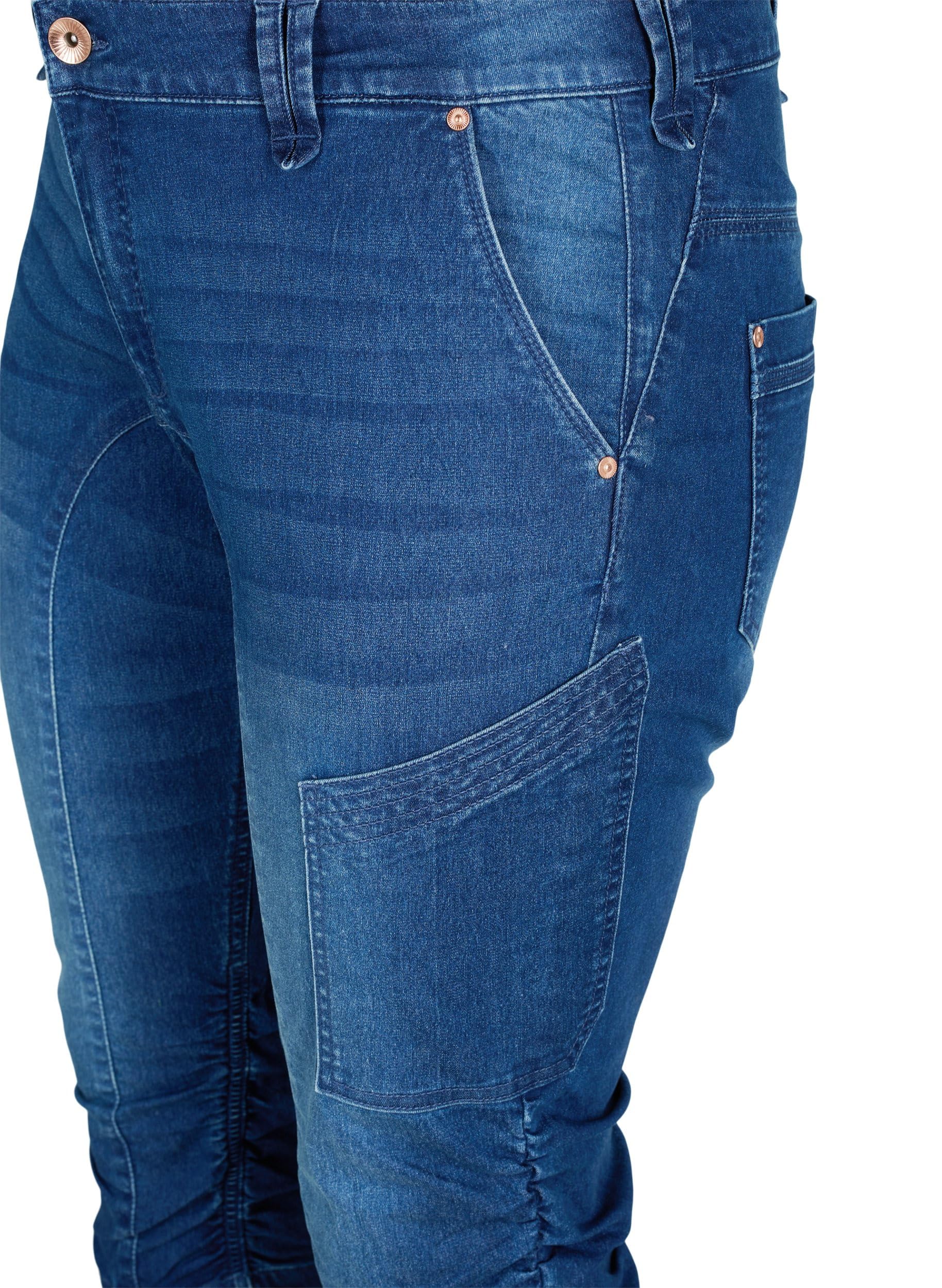 Zizzi Jeans Capri-Jeans Slim Fit 3/4 Dark Blue Denim Gr. 44