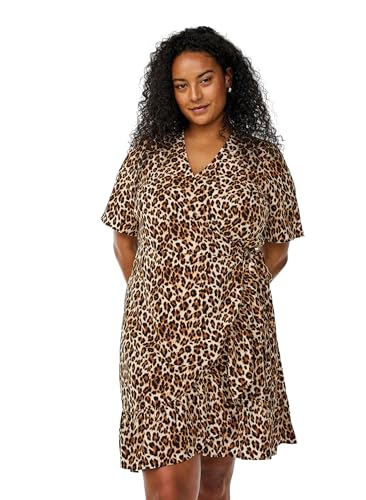Zizzi Dresses Wickelkleid Kurzarm Print recyceltes Polyester